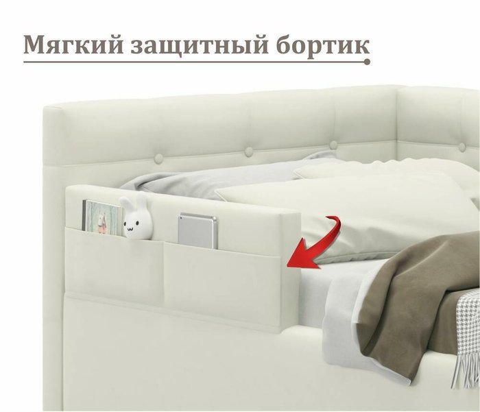 Детская кровать Bonna 90х200 светло-серого цвета с подъемным механизмом - лучшие Одноярусные кроватки в INMYROOM