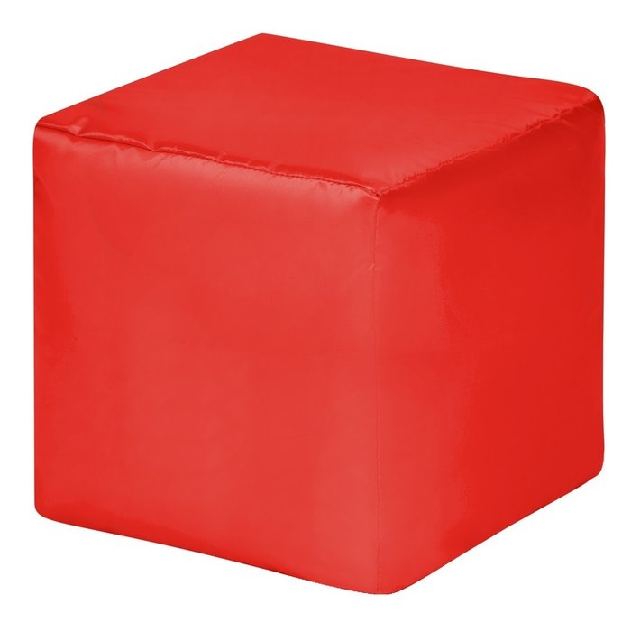 Пуфик Куб оксфорд красного цвета
