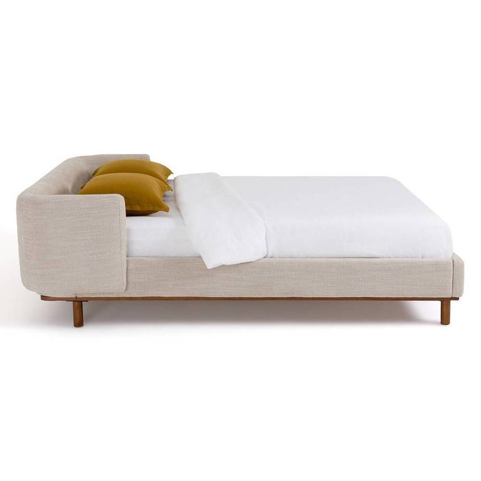 Кровать с кроватным основанием Papoo 160x200 бежевого цвета - лучшие Кровати для спальни в INMYROOM
