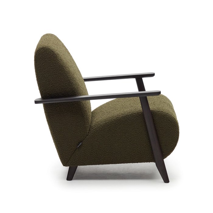 Кресло Meghan темно-зеленого цвета с ножками цвета венге - купить Интерьерные кресла по цене 101990.0