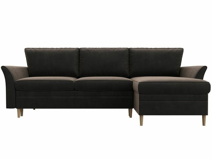 Угловой диван-кровать София коричневого цвета правый угол - купить Угловые диваны по цене 62999.0