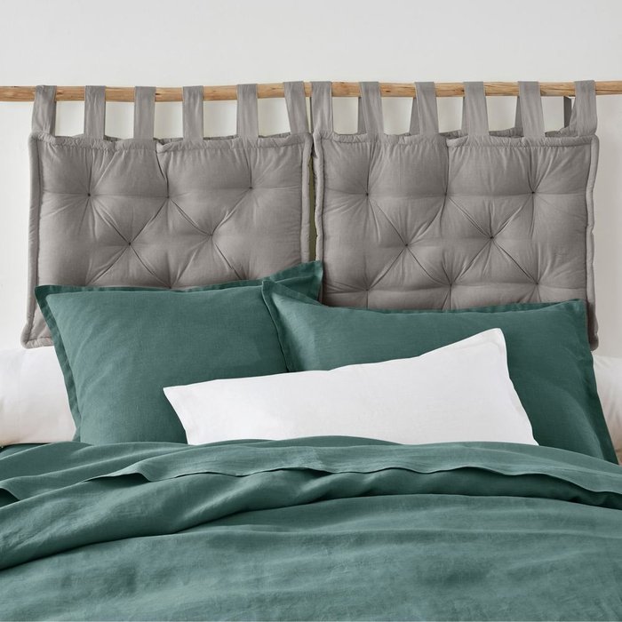 Подушка для изголовья кровати серого цвета 50x70