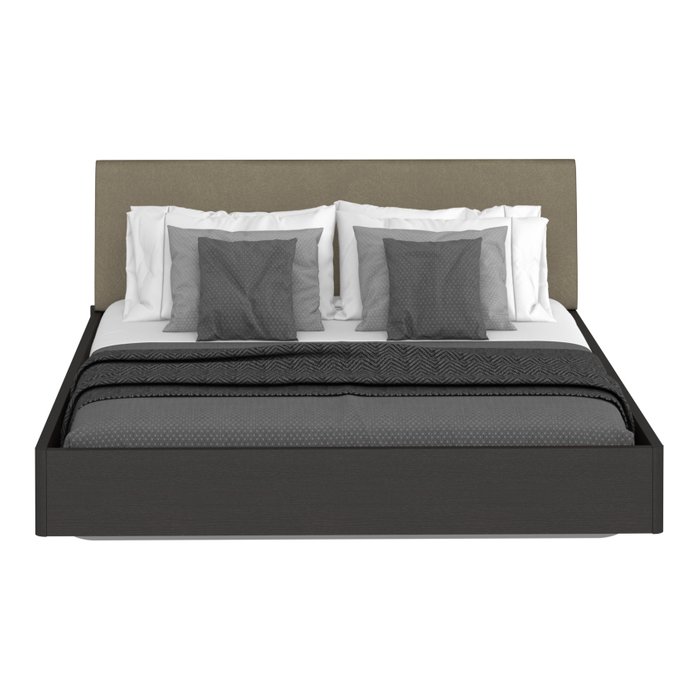 Кровать Элеонора 140х200 с изголовьем серо-бежевого цвета