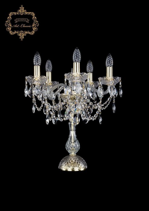 Хрустальная настольная лампа с подвесками Art Classic 45962 12.25.5.141-45.Gd.Sp подсвечник