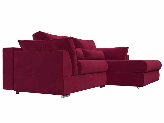 Угловой диван-кровать Пекин бордового цвета угол правый - лучшие Угловые диваны в INMYROOM