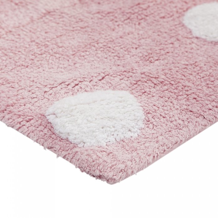 Ковер Polka Dots 120х160 бело-розового цвета - лучшие Ковры для детской в INMYROOM