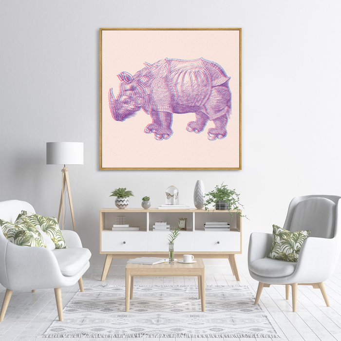 Репродукция картины на холсте Rhino rebirth, 2022г. - лучшие Картины в INMYROOM