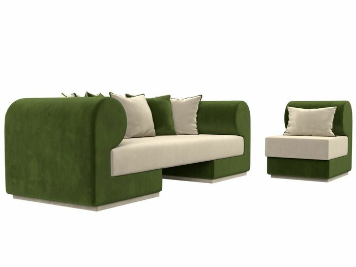 Набор мягкой мебели Кипр 2 бежево-зеленого цвета - лучшие Комплекты мягкой мебели в INMYROOM