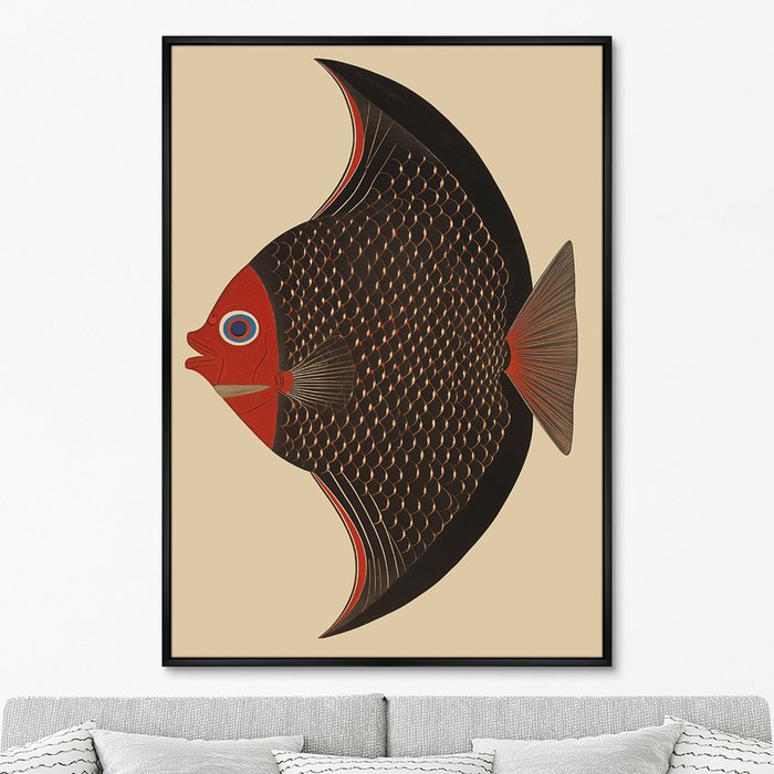 Репродукция картины Angel Fish drawing, No 2, 2024г. - купить Картины по цене 24999.0