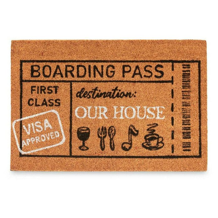 Дверной Коврик Boarding Pass Натуральный 60 x 1 x 40 см (12 штук) - лучшие Придверные коврики в INMYROOM