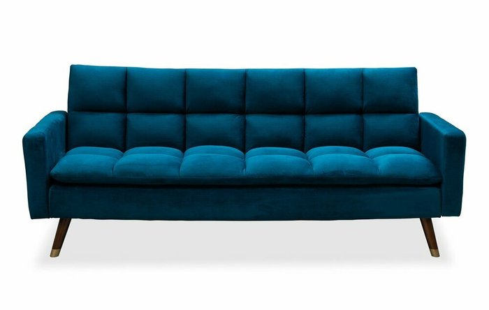 Диван-кровать Felicity темно-синего цвета с коричневыми ножками - лучшие Прямые диваны в INMYROOM