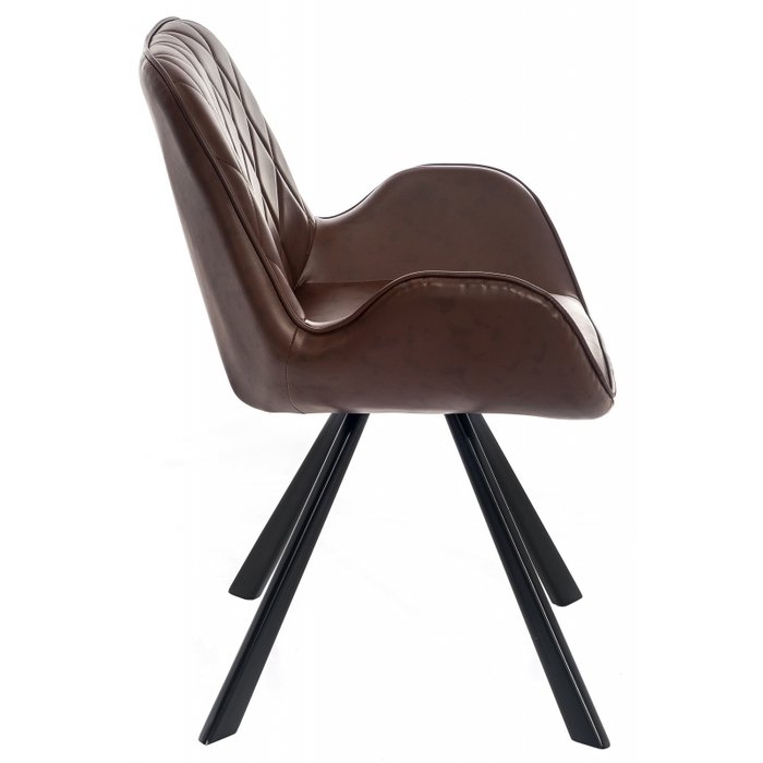 Стул Winston с кожаной обивкой коричневого цвета - лучшие Обеденные стулья в INMYROOM