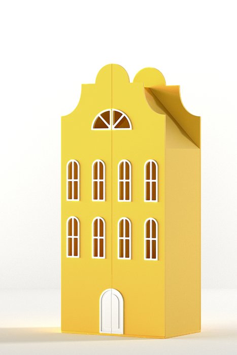 Двойной шкаф-домик Стокгольм Medium желтого цвета - купить Детские шкафы по цене 82290.0