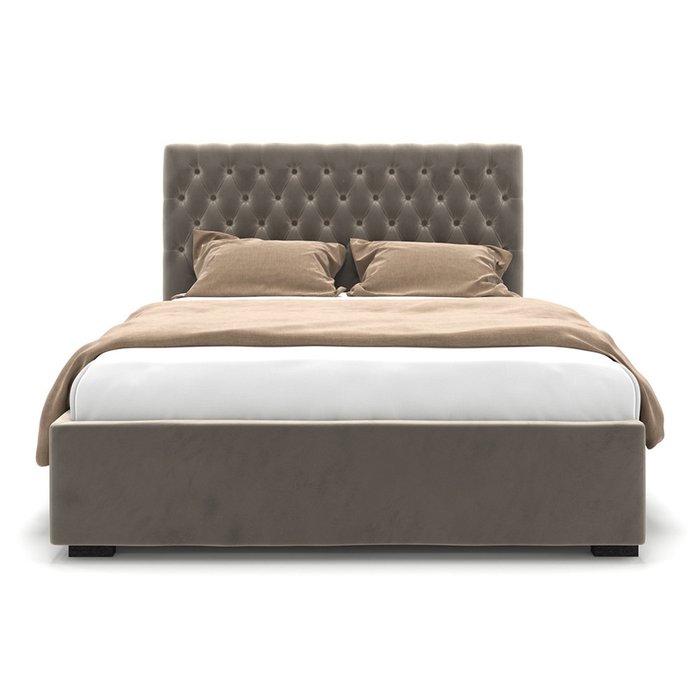 Кровать Emily серого цвета с подъемным механизмом 140х200 - лучшие Кровати для спальни в INMYROOM
