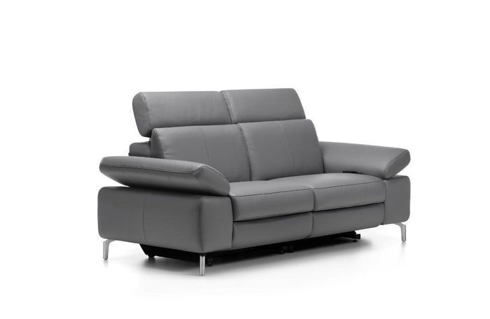 Прямой кожаный диван Tasman серого цвета - лучшие Прямые диваны в INMYROOM