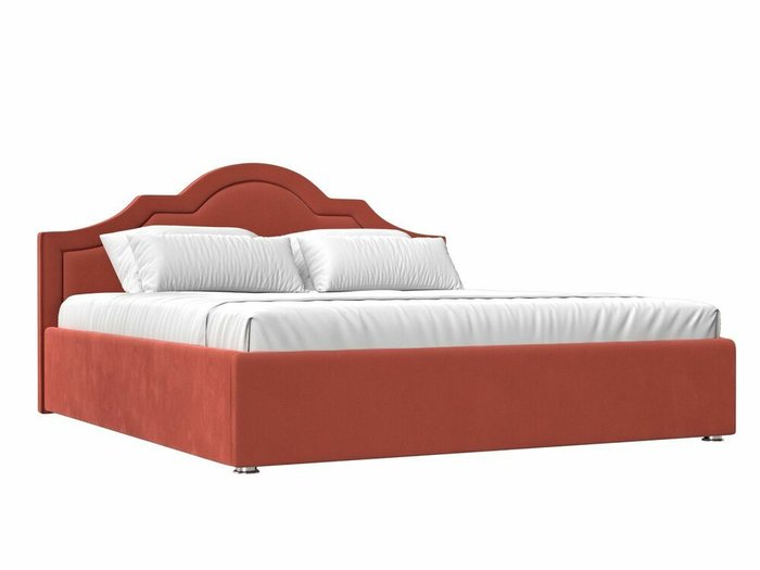 Кровать Афина 160х200 кораллового цвета с подъемным механизмом