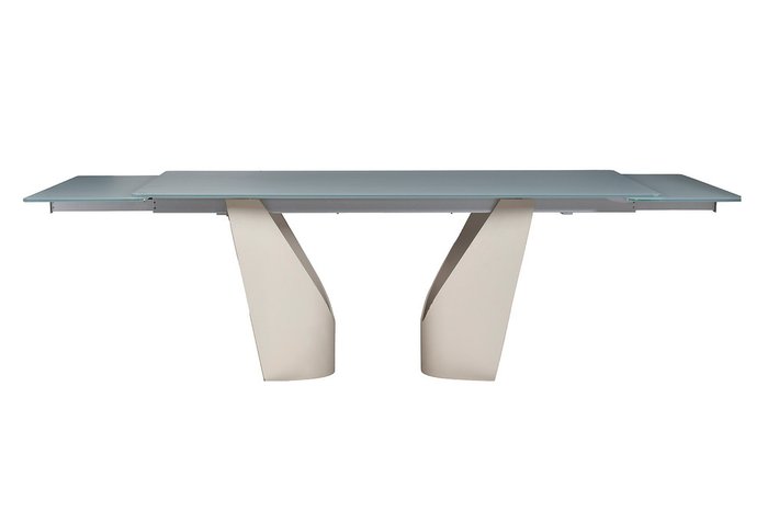 Раздвижной обеденный стол Quadro бело-серого цвета - лучшие Обеденные столы в INMYROOM
