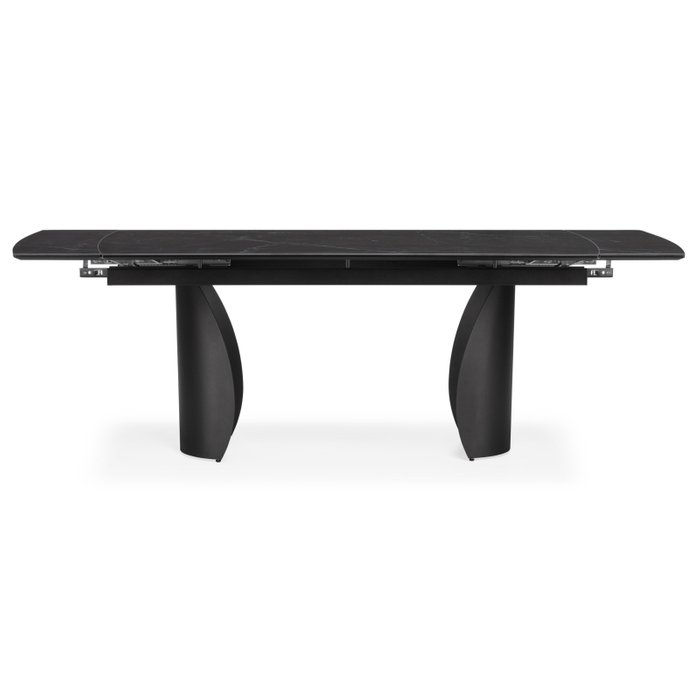 Раздвижной обеденный стол Готланд 180х90 черного цвета - лучшие Обеденные столы в INMYROOM