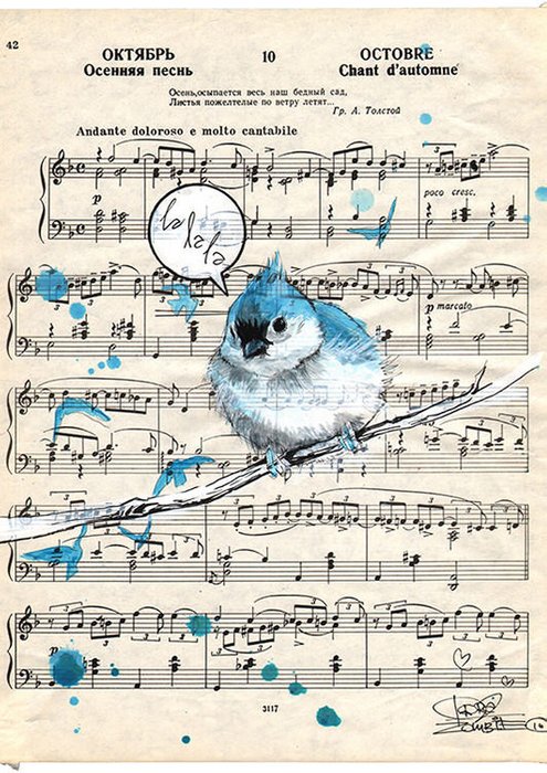 Принт Blue Bird Song А2