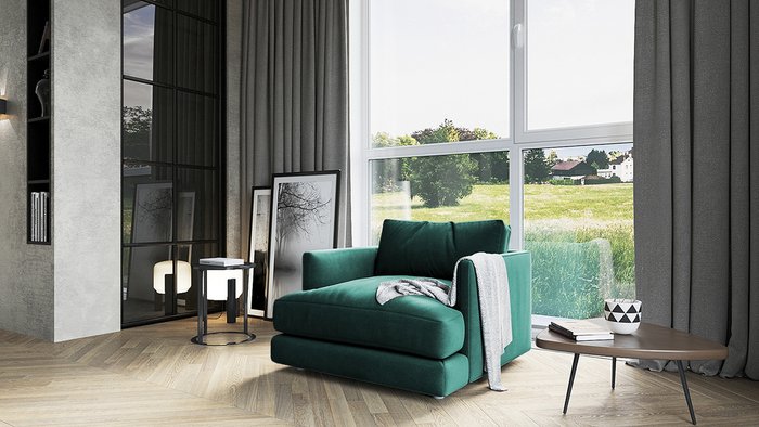 Кресло Ибица темно-зеленого цвета - лучшие Интерьерные кресла в INMYROOM