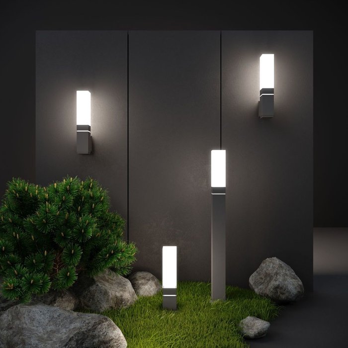 Ландшафтный светодиодный светильник серый Techno - лучшие Наземные светильники в INMYROOM