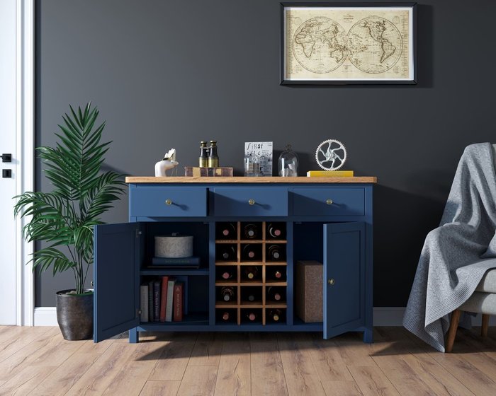 Винный шкаф Jules Verne синего цвета - лучшие Винные шкафы в INMYROOM