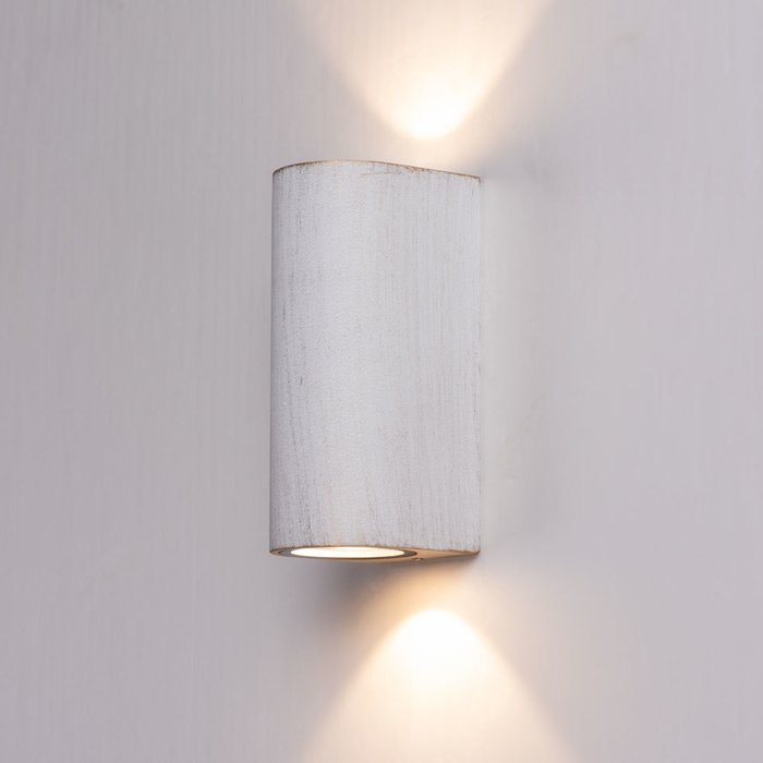 Уличный настенный светильник Doppio белого цвета - купить Настенные уличные светильники по цене 1780.0
