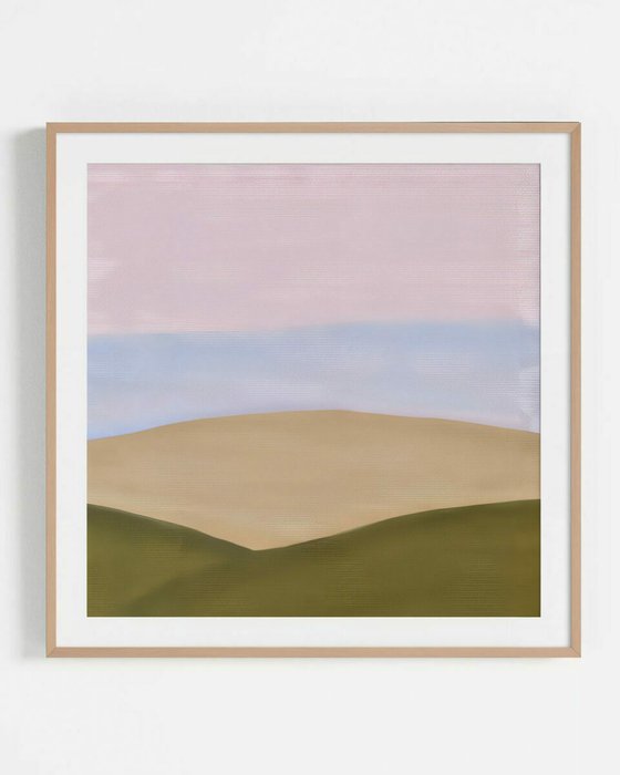 Интерьерное жикле Landscape 60х60 в раме бежевого цвета Интерьерное жикле Landscape 60х60 в раме бежевого цвета