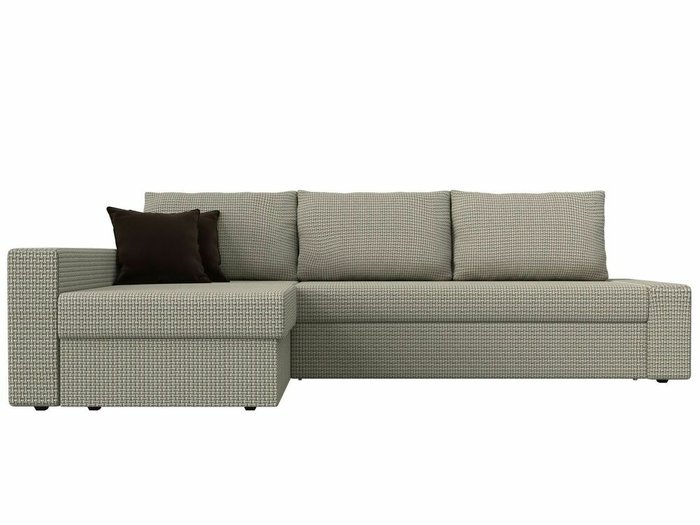 Угловой диван-кровать Версаль серо-бежевого цвета левый угол - купить Угловые диваны по цене 44999.0
