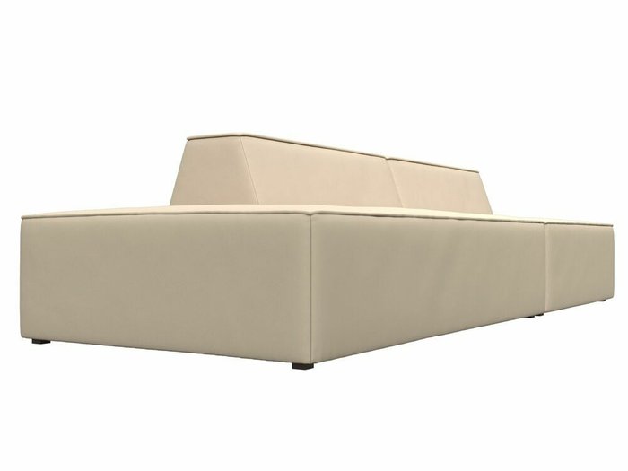 Прямой модульный диван Монс Модерн бежевого цвета (экокожа) левый - лучшие Прямые диваны в INMYROOM