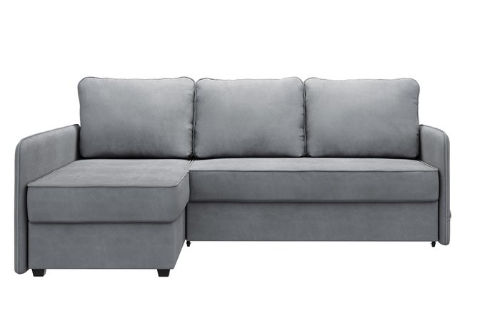 Угловой диван-кровать левый Слим серого цвета