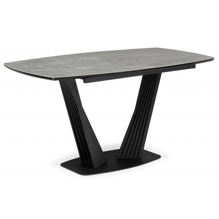 Раздвижной обеденный стол Вейл 140 серо-черного цвета