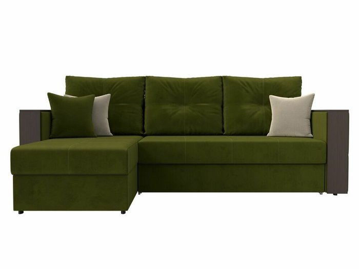 Угловой диван-кровать Валенсия зеленого цвета левый угол - купить Угловые диваны по цене 39999.0