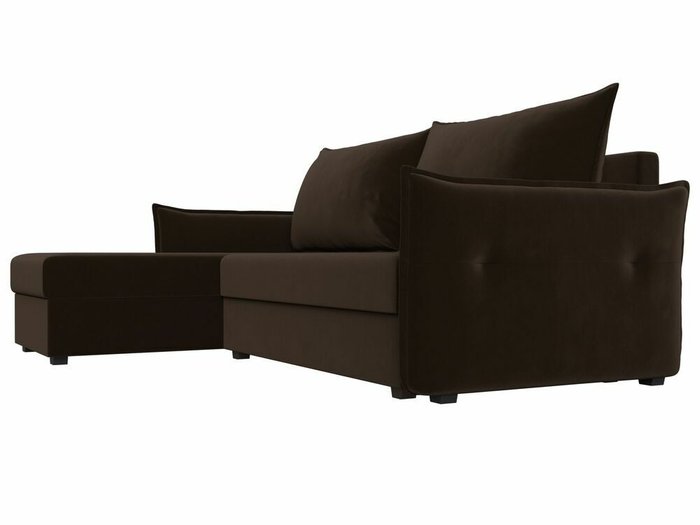 Угловой диван-кровать Лига 004 темно-коричневого цвета угол левый - лучшие Угловые диваны в INMYROOM