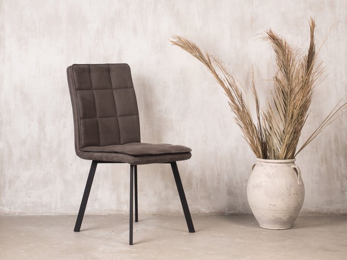 Стул Taurus серого цвета с черными ножками - лучшие Обеденные стулья в INMYROOM