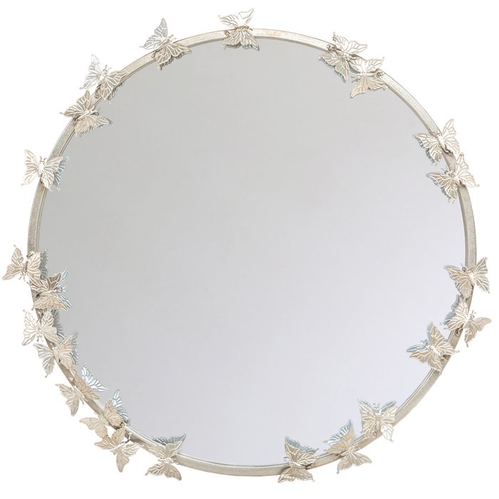 Настенное зеркало Октавия серебряного цвета