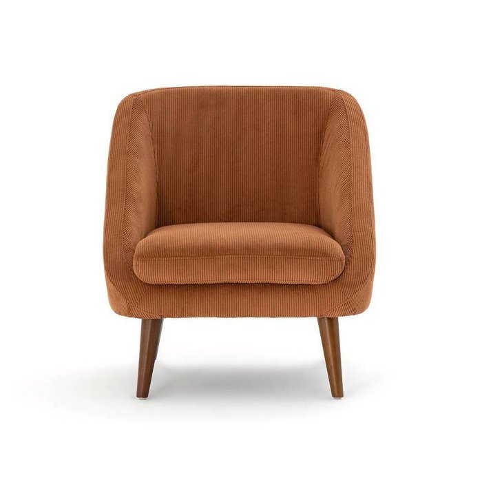 Кресло из вельвета Smon коричневого цвета - купить Интерьерные кресла по цене 32648.0