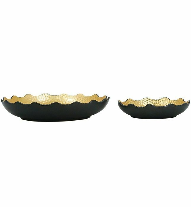 Набор из двух декоративных тарелок золотого цвета - купить Тарелки по цене 9900.0