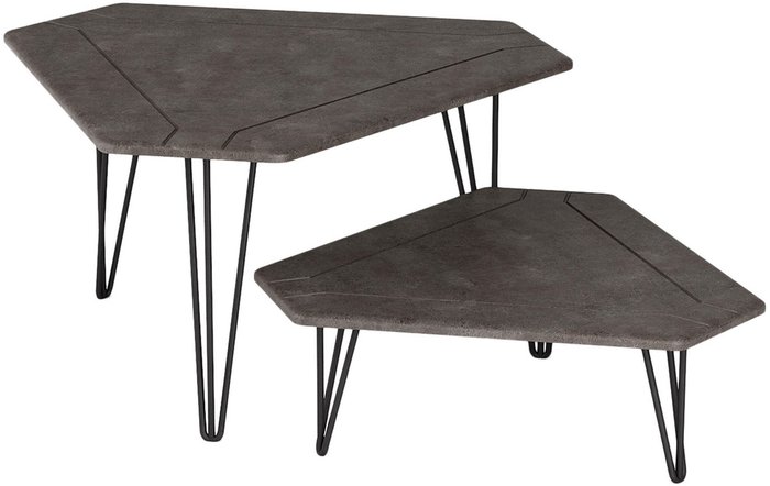 Комплект из двух столов ТЕТ-А-ТЕТ цвета серый бетон