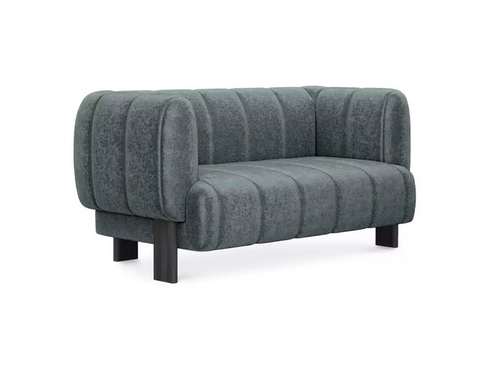 Диван Cassis М темно-зеленого цвета с черными ножками  