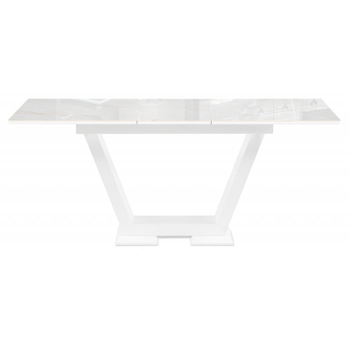 Раздвижной обеденный стол Иматра белого цвета - лучшие Обеденные столы в INMYROOM