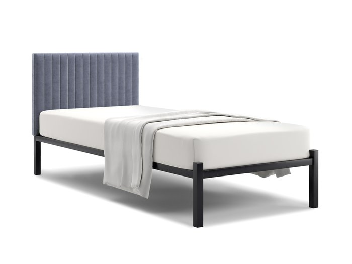 Кровать Лофт Mellisa Steccato 90х200 серого цвета без подъемного механизма