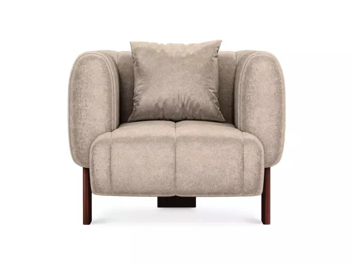 Кресло Cassis бежевого цвета с коричневыми ножками - купить Интерьерные кресла по цене 56250 Кресло Cassis бежевого цвета с коричневыми ножками - купить Интерьерные кресла по цене 56250