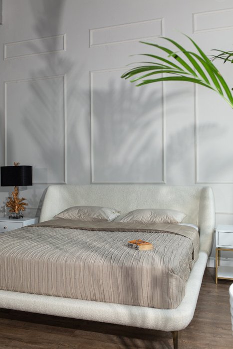 Кровать Torella 160х200 молочного цвета - лучшие Кровати для спальни в INMYROOM