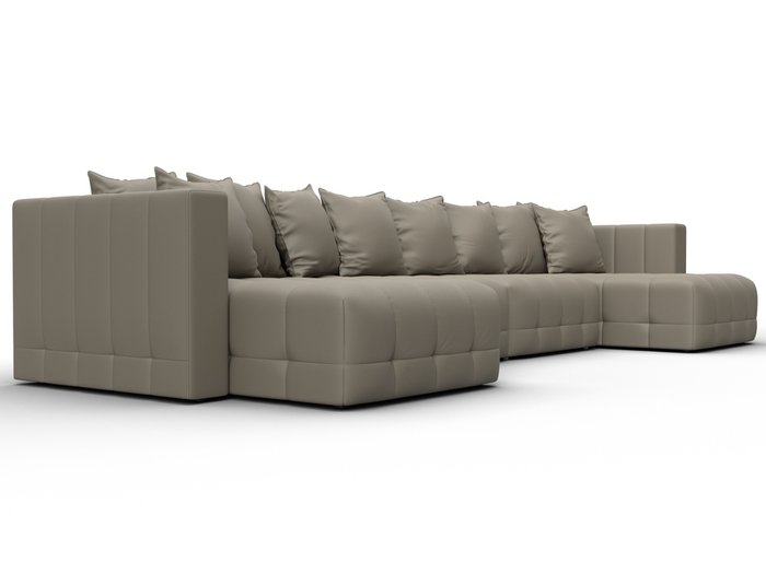 Угловой диван-кровать Лига-052 Лонг бежевого цвета (экокожа) - лучшие Угловые диваны в INMYROOM