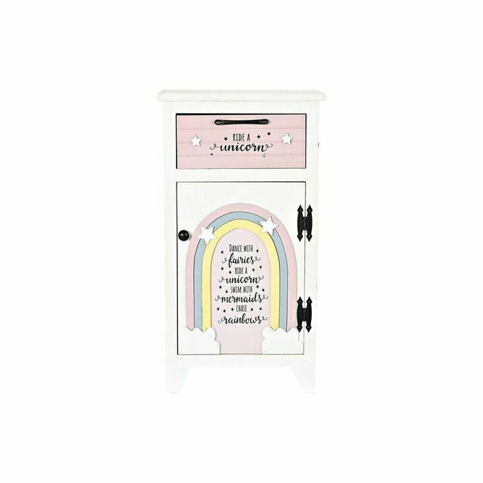 Ночной столик DKD Home Decor Детский Серый Розовый Белый Жёлтый (40 x 29 x 73,5 cm) - лучшие Прикроватные тумбы в INMYROOM