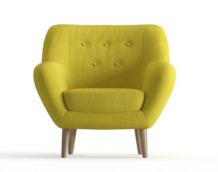 Кресло Cloudy в обивке из велюра желтого цвета - купить Интерьерные кресла по цене 15250.0