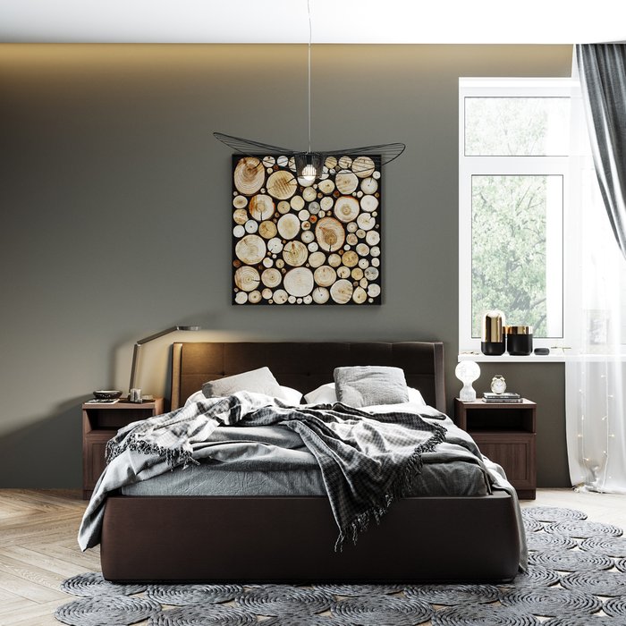 Кровать Гесиона 180х200 темно-коричневого цвета с подъемным механизмом 
