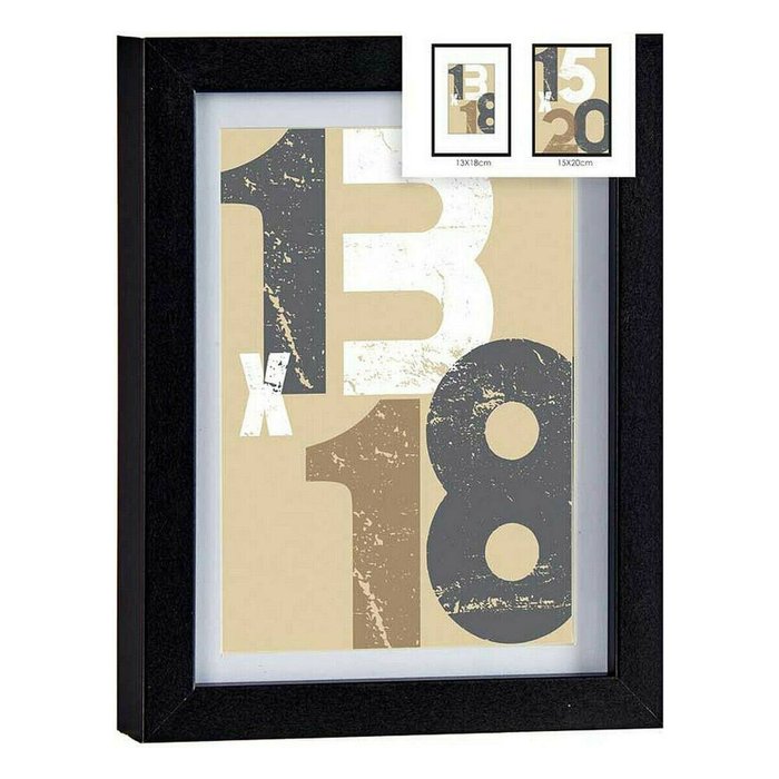 Фоторамка 18 x 23 x 2,5 cm Чёрный Cтекло Деревянный MDF (6 штук) - купить Рамки по цене 3669.0