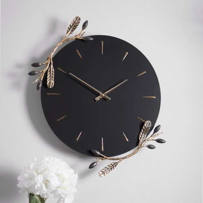 Часы настенные Oliva Branch темно-коричневого цвета